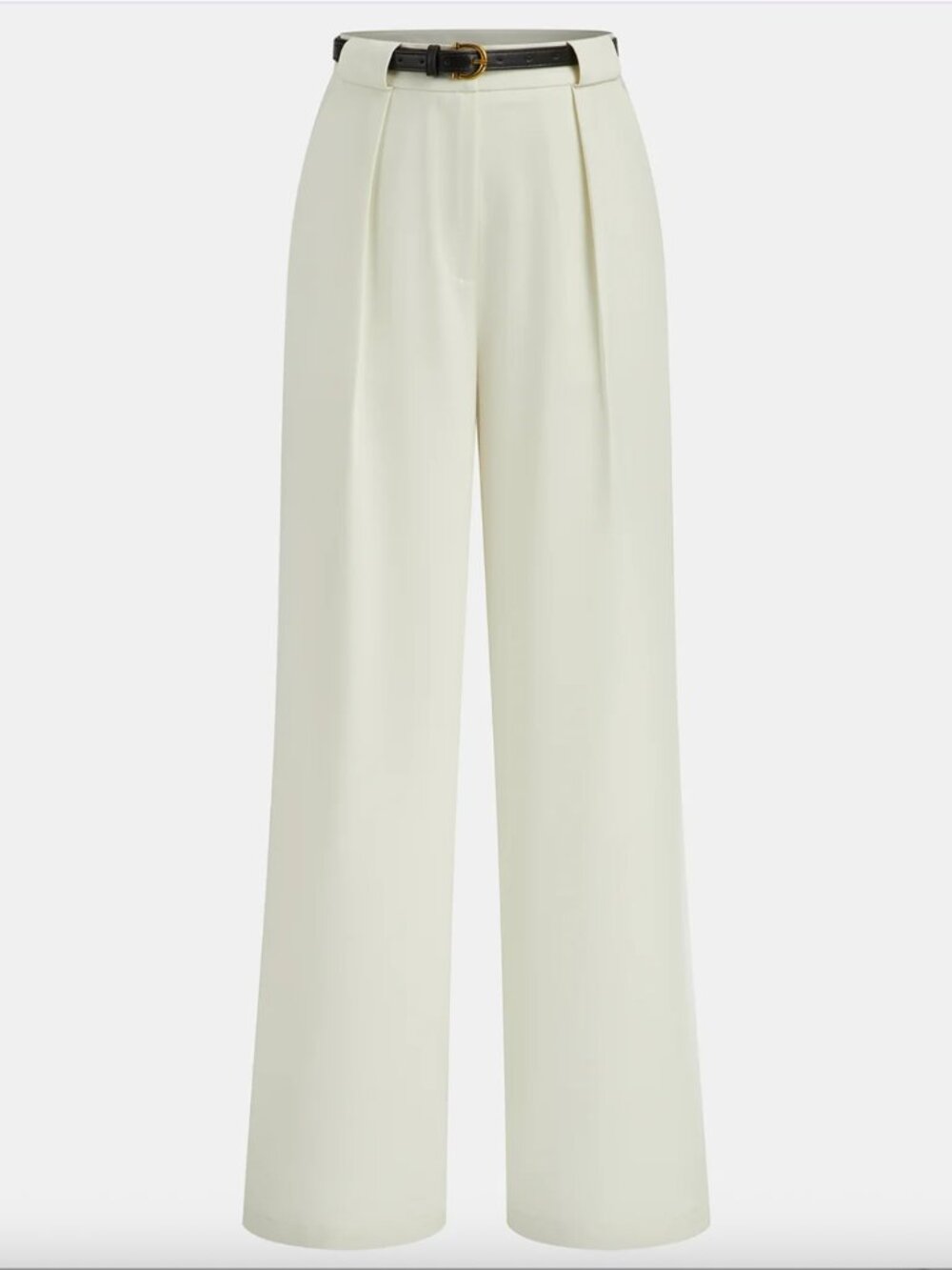 Commense Belted Pleated Straight-Leg Pants - XL